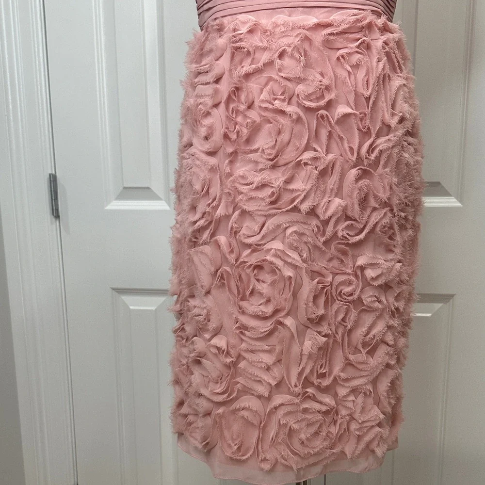 JS Collections Blush Pink 3D  Floral Flutter Sleeve Wedding Guest Dress Size 8 - Picture 6 of 15